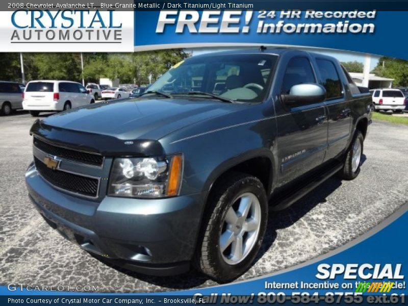 Blue Granite Metallic / Dark Titanium/Light Titanium 2008 Chevrolet Avalanche LT