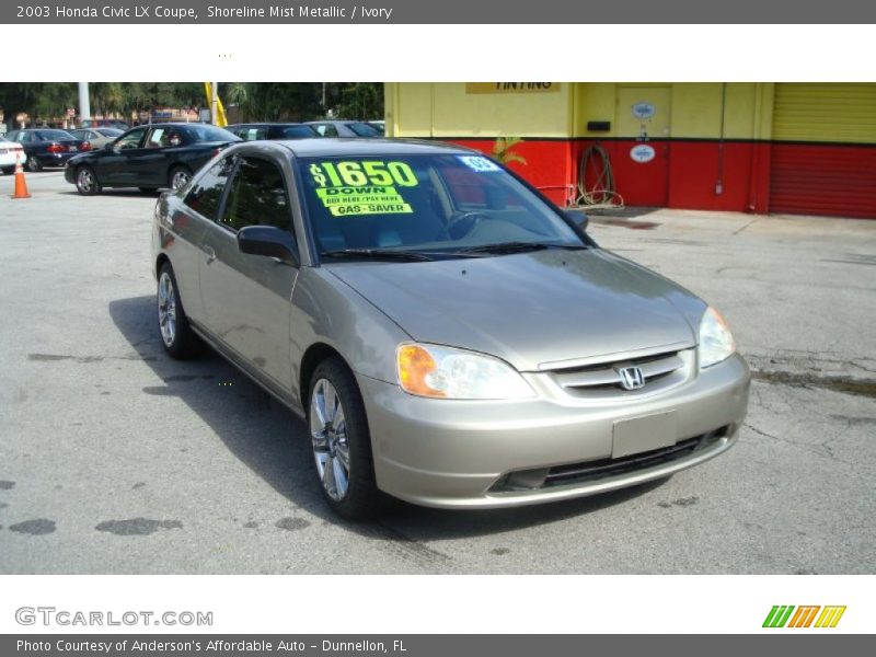 Shoreline Mist Metallic / Ivory 2003 Honda Civic LX Coupe