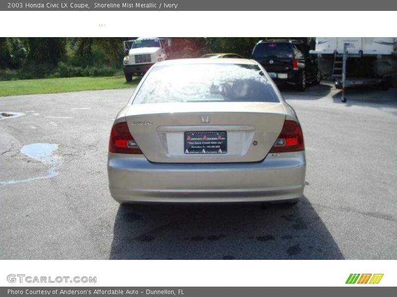 Shoreline Mist Metallic / Ivory 2003 Honda Civic LX Coupe
