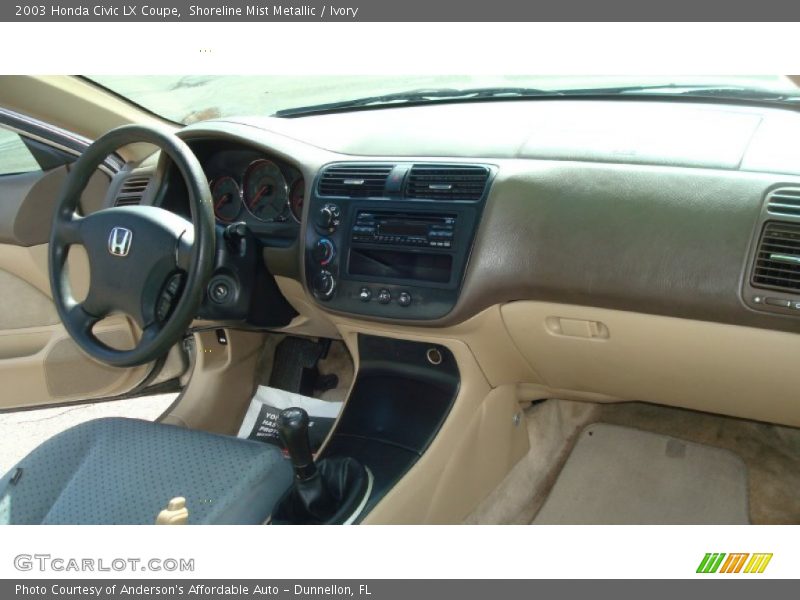 Shoreline Mist Metallic / Ivory 2003 Honda Civic LX Coupe