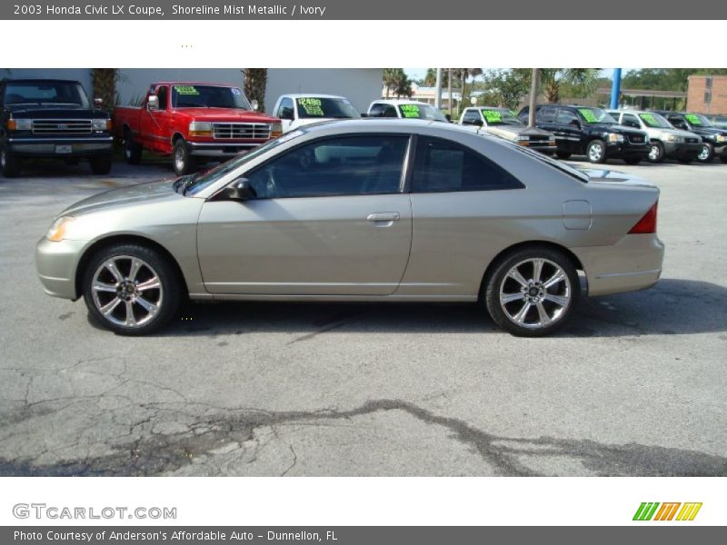 Shoreline Mist Metallic / Ivory 2003 Honda Civic LX Coupe