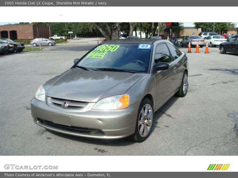 Shoreline Mist Metallic / Ivory 2003 Honda Civic LX Coupe