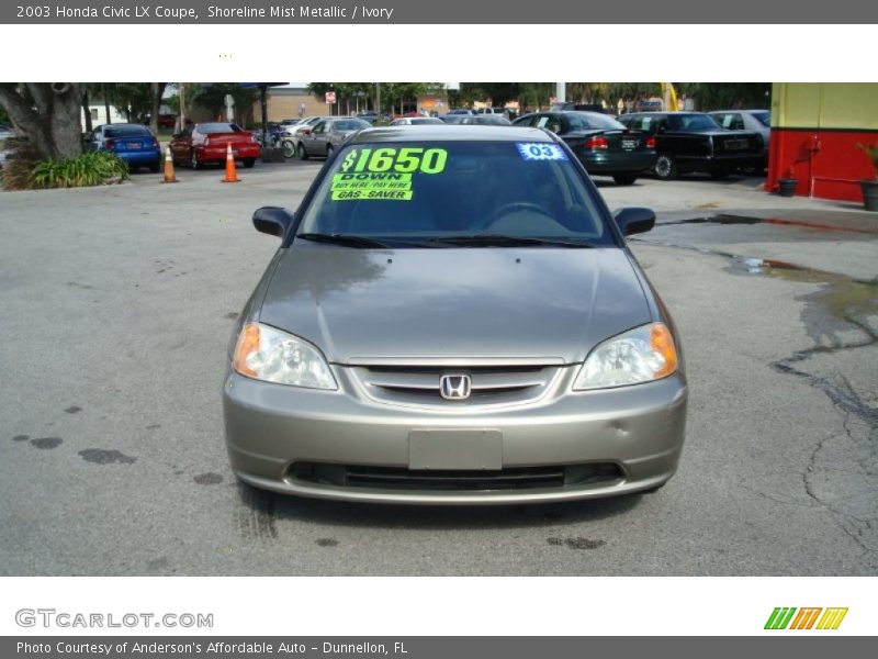 Shoreline Mist Metallic / Ivory 2003 Honda Civic LX Coupe