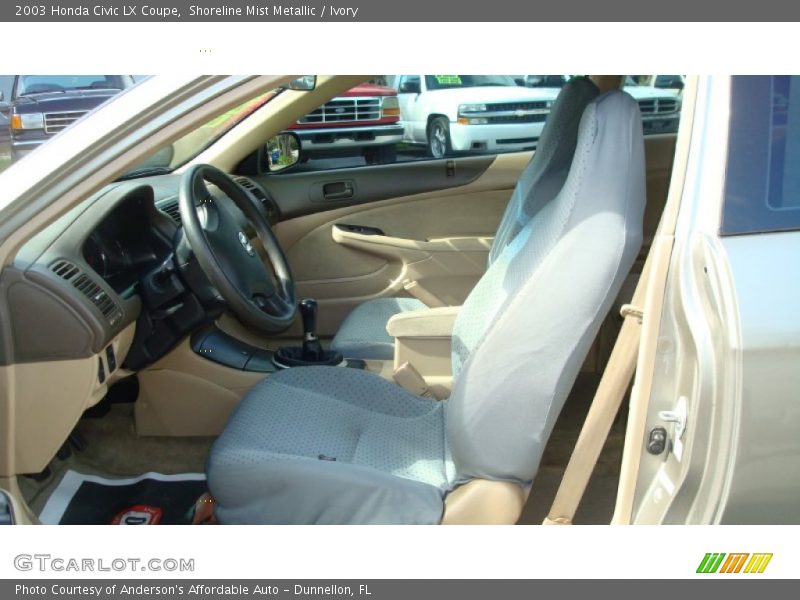 Shoreline Mist Metallic / Ivory 2003 Honda Civic LX Coupe