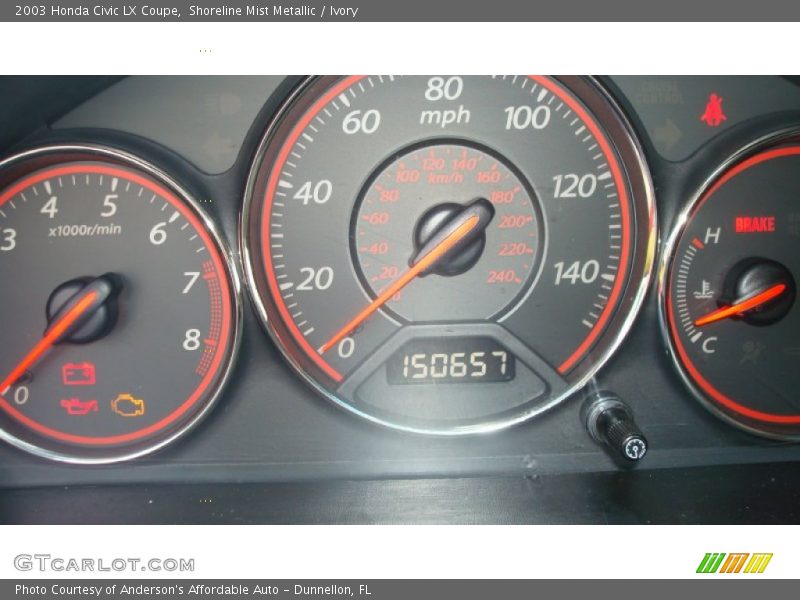 Shoreline Mist Metallic / Ivory 2003 Honda Civic LX Coupe