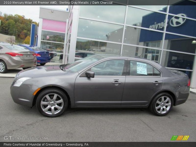 Sterling Gray Metallic / Dark Charcoal 2010 Mercury Milan V6 Premier AWD