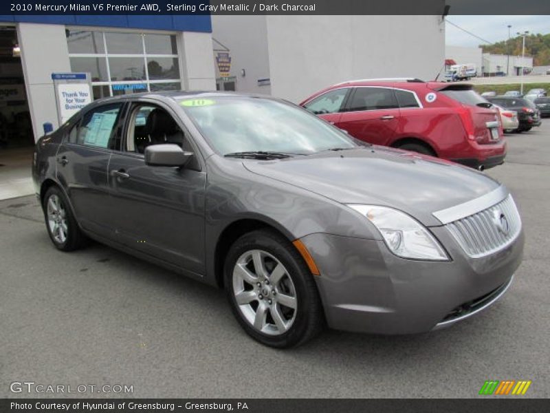 Sterling Gray Metallic / Dark Charcoal 2010 Mercury Milan V6 Premier AWD
