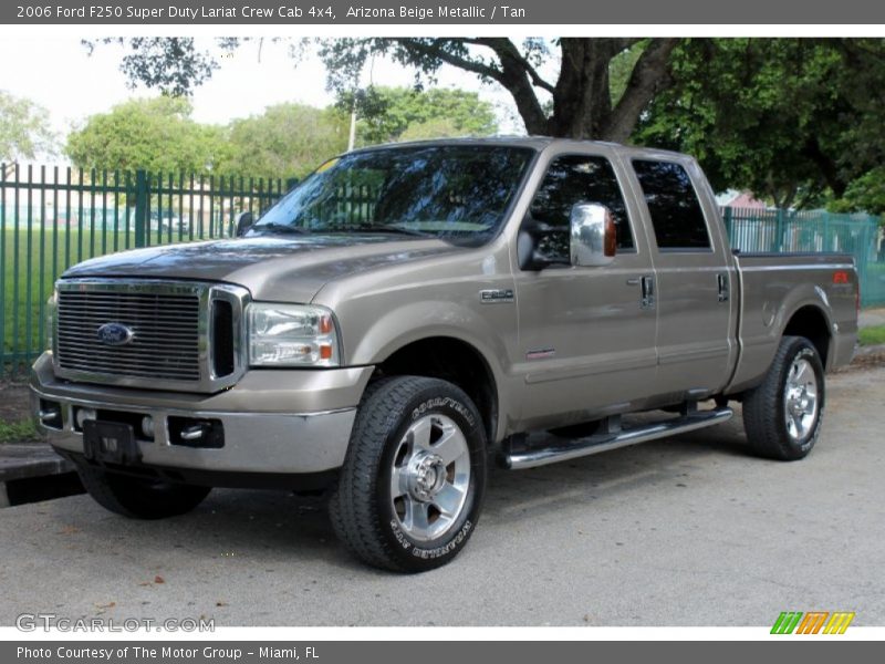 Arizona Beige Metallic / Tan 2006 Ford F250 Super Duty Lariat Crew Cab 4x4