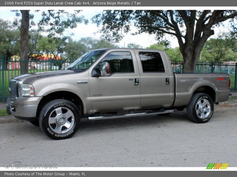 Arizona Beige Metallic / Tan 2006 Ford F250 Super Duty Lariat Crew Cab 4x4
