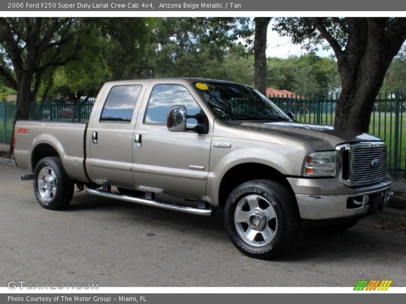 Arizona Beige Metallic / Tan 2006 Ford F250 Super Duty Lariat Crew Cab 4x4
