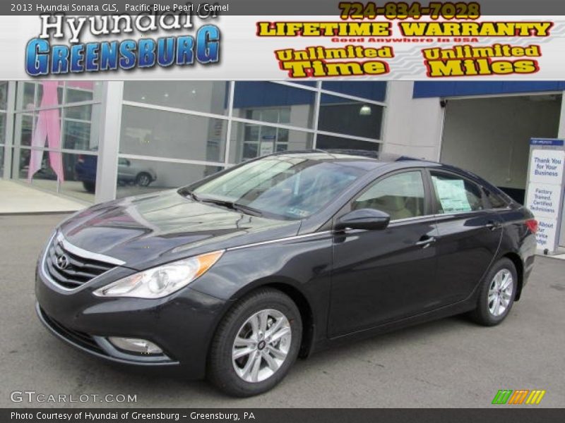 Pacific Blue Pearl / Camel 2013 Hyundai Sonata GLS