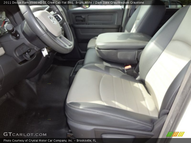 Bright White / Dark Slate Gray/Medium Graystone 2011 Dodge Ram 3500 HD ST Crew Cab Flat Bed
