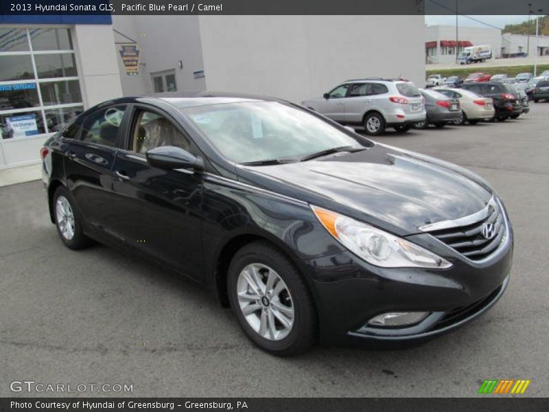 Pacific Blue Pearl / Camel 2013 Hyundai Sonata GLS