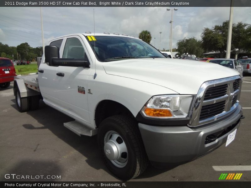 Bright White / Dark Slate Gray/Medium Graystone 2011 Dodge Ram 3500 HD ST Crew Cab Flat Bed