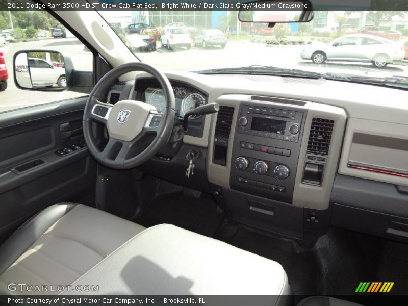 Bright White / Dark Slate Gray/Medium Graystone 2011 Dodge Ram 3500 HD ST Crew Cab Flat Bed