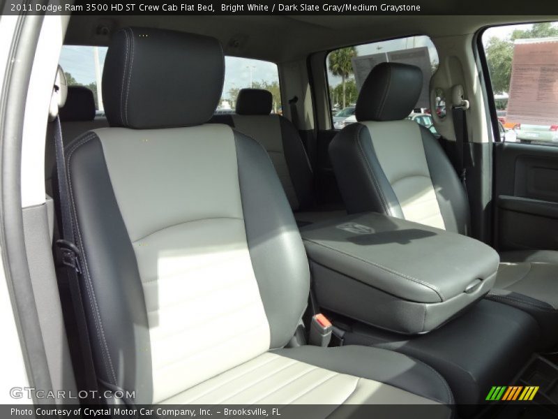 Bright White / Dark Slate Gray/Medium Graystone 2011 Dodge Ram 3500 HD ST Crew Cab Flat Bed