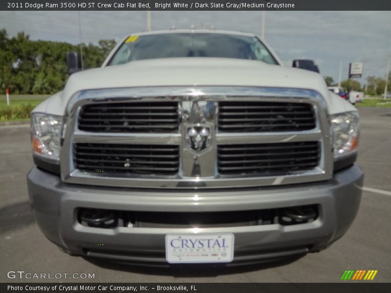 Bright White / Dark Slate Gray/Medium Graystone 2011 Dodge Ram 3500 HD ST Crew Cab Flat Bed