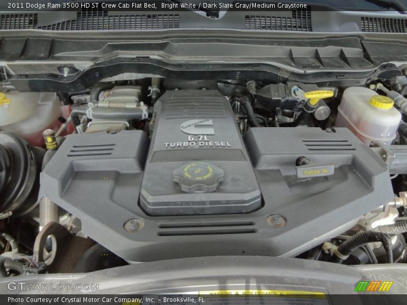 Bright White / Dark Slate Gray/Medium Graystone 2011 Dodge Ram 3500 HD ST Crew Cab Flat Bed