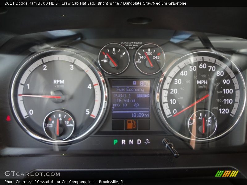 Bright White / Dark Slate Gray/Medium Graystone 2011 Dodge Ram 3500 HD ST Crew Cab Flat Bed