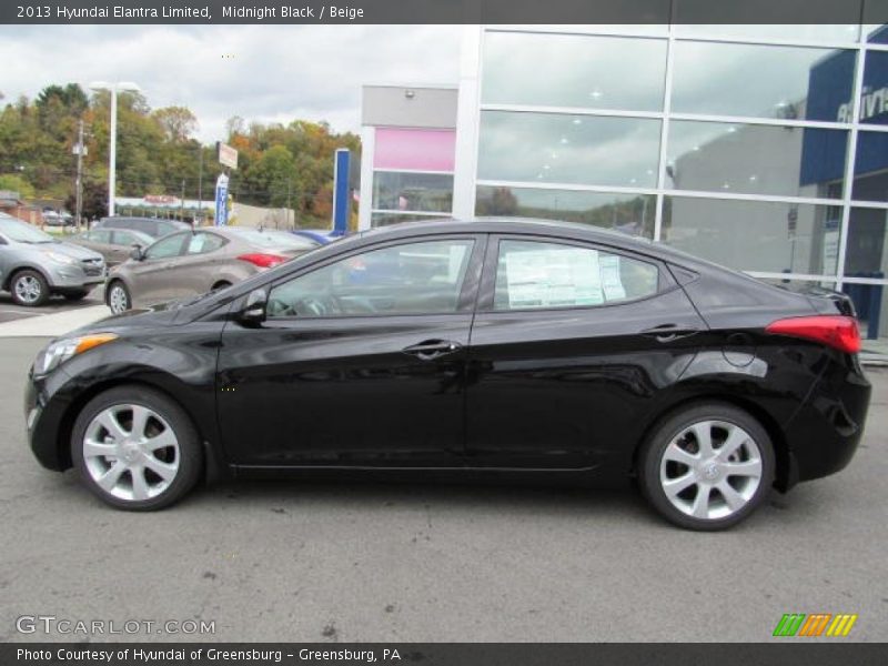 Midnight Black / Beige 2013 Hyundai Elantra Limited