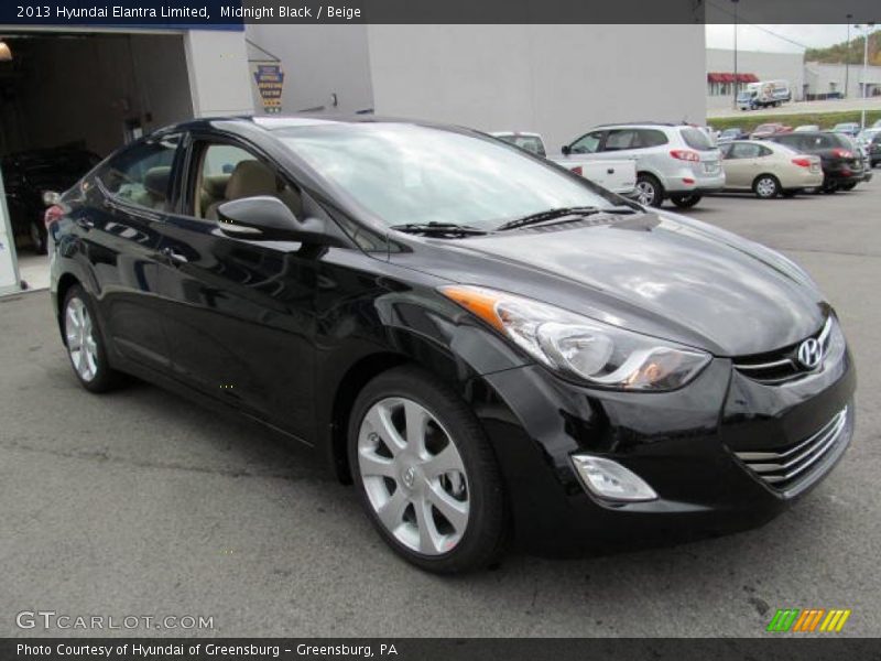 Midnight Black / Beige 2013 Hyundai Elantra Limited