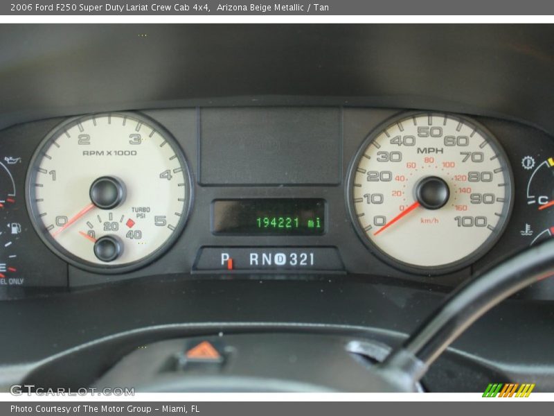 Arizona Beige Metallic / Tan 2006 Ford F250 Super Duty Lariat Crew Cab 4x4