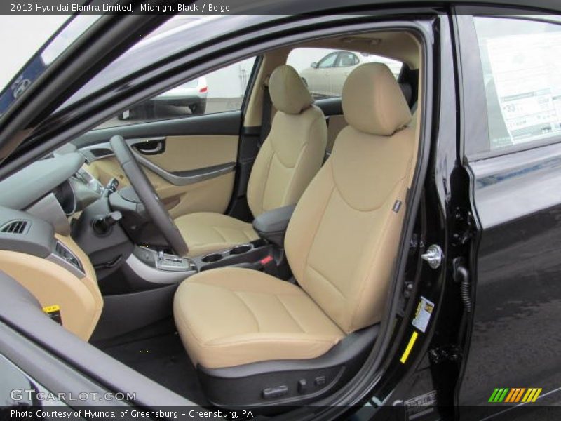 Midnight Black / Beige 2013 Hyundai Elantra Limited