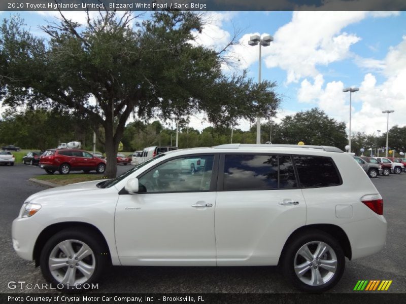 Blizzard White Pearl / Sand Beige 2010 Toyota Highlander Limited