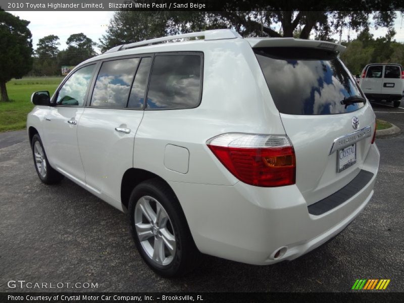 Blizzard White Pearl / Sand Beige 2010 Toyota Highlander Limited