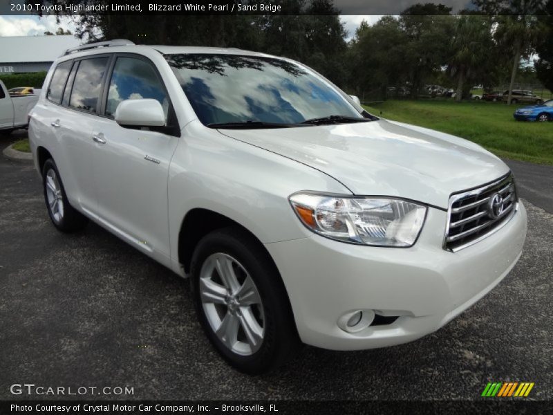 Blizzard White Pearl / Sand Beige 2010 Toyota Highlander Limited