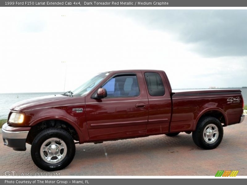 Dark Toreador Red Metallic / Medium Graphite 1999 Ford F150 Lariat Extended Cab 4x4