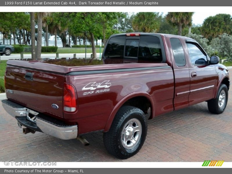 Dark Toreador Red Metallic / Medium Graphite 1999 Ford F150 Lariat Extended Cab 4x4