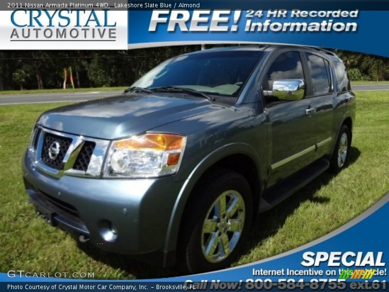 Lakeshore Slate Blue / Almond 2011 Nissan Armada Platinum 4WD