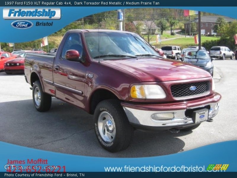 Dark Toreador Red Metallic / Medium Prairie Tan 1997 Ford F150 XLT Regular Cab 4x4