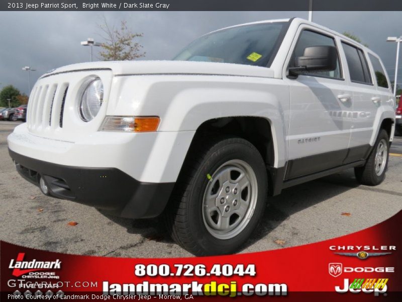 Bright White / Dark Slate Gray 2013 Jeep Patriot Sport