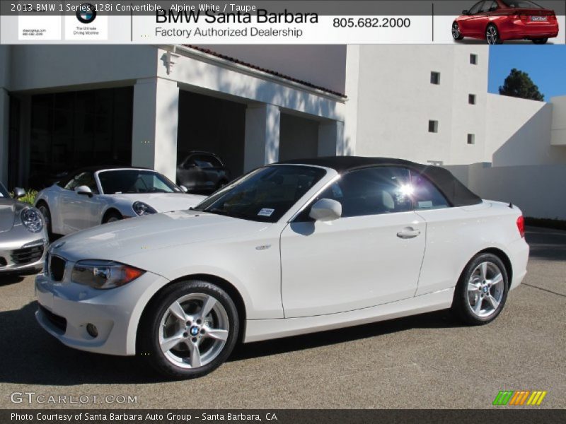 Alpine White / Taupe 2013 BMW 1 Series 128i Convertible