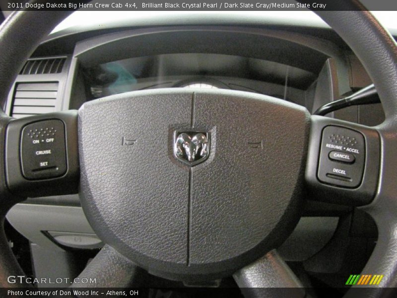 Brilliant Black Crystal Pearl / Dark Slate Gray/Medium Slate Gray 2011 Dodge Dakota Big Horn Crew Cab 4x4