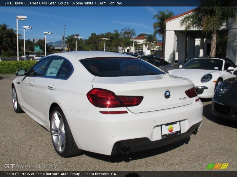 Alpine White / Vermillion Red 2013 BMW 6 Series 640i Gran Coupe