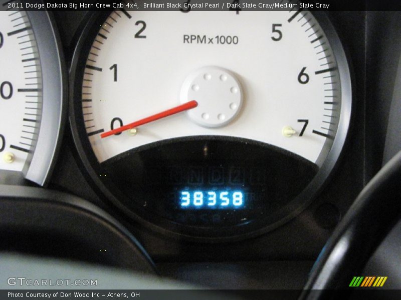 Brilliant Black Crystal Pearl / Dark Slate Gray/Medium Slate Gray 2011 Dodge Dakota Big Horn Crew Cab 4x4