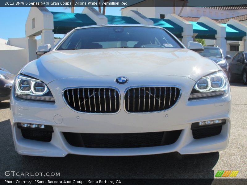 Alpine White / Vermillion Red 2013 BMW 6 Series 640i Gran Coupe