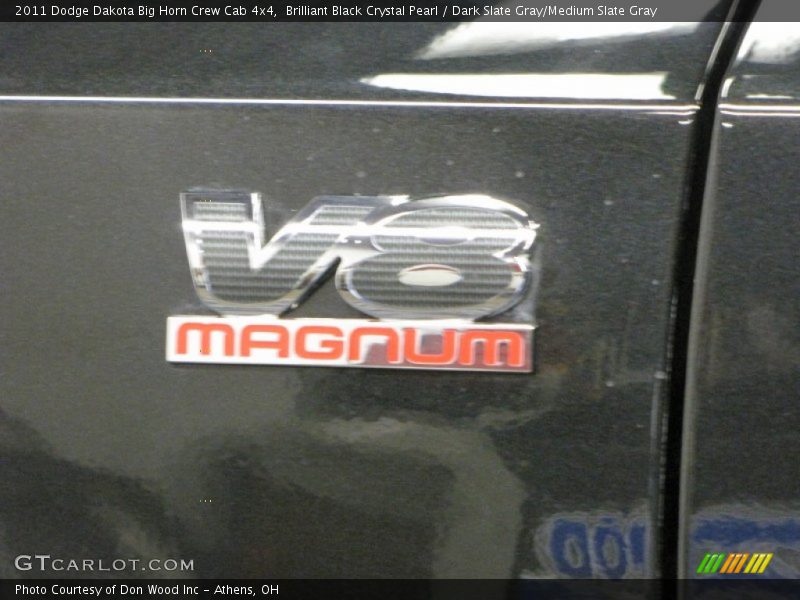 Brilliant Black Crystal Pearl / Dark Slate Gray/Medium Slate Gray 2011 Dodge Dakota Big Horn Crew Cab 4x4