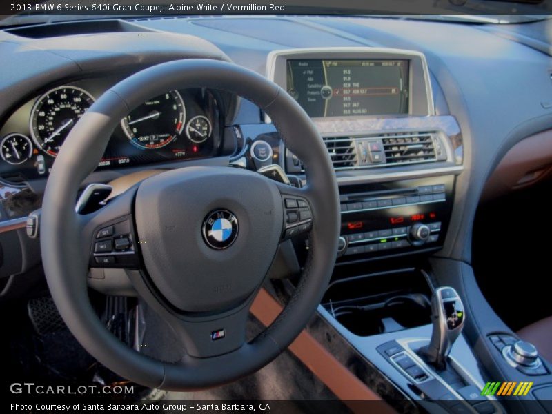 Alpine White / Vermillion Red 2013 BMW 6 Series 640i Gran Coupe