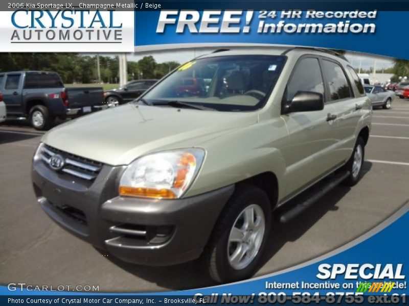 Champagne Metallic / Beige 2006 Kia Sportage LX