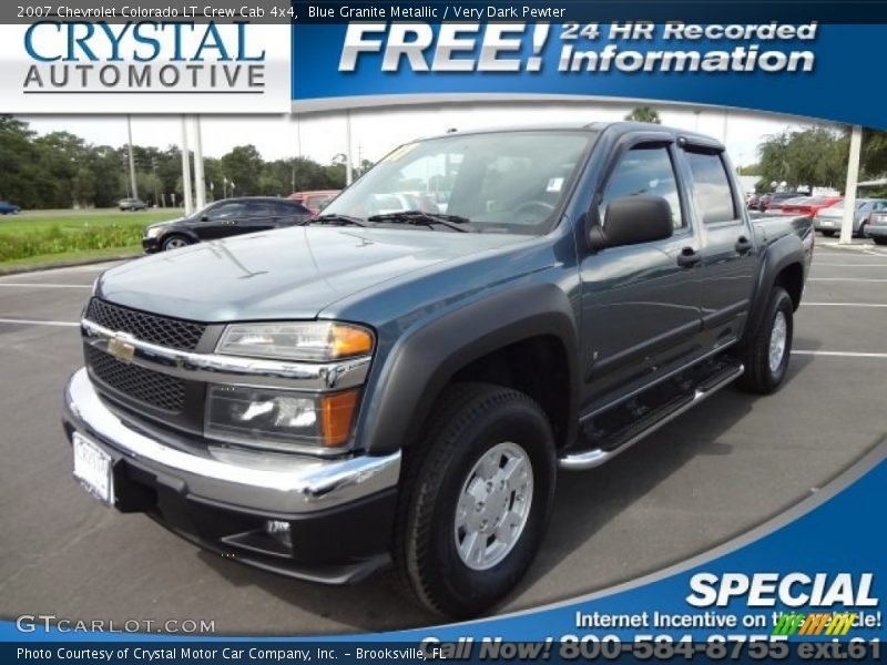 Blue Granite Metallic / Very Dark Pewter 2007 Chevrolet Colorado LT Crew Cab 4x4