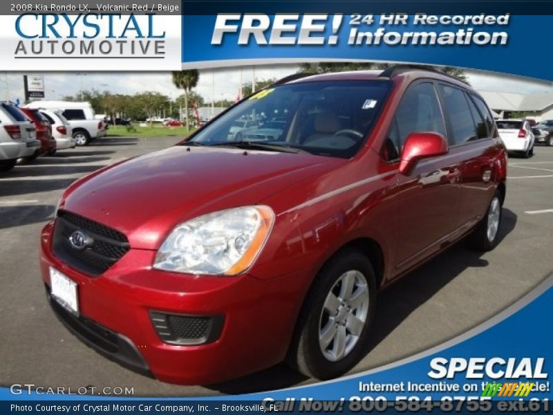 Volcanic Red / Beige 2008 Kia Rondo LX