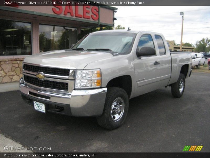 Silver Birch Metallic / Ebony Black 2008 Chevrolet Silverado 2500HD LT Extended Cab 4x4