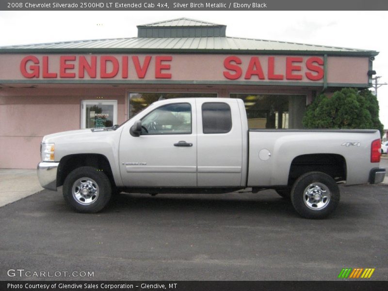 Silver Birch Metallic / Ebony Black 2008 Chevrolet Silverado 2500HD LT Extended Cab 4x4
