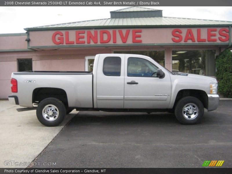 Silver Birch Metallic / Ebony Black 2008 Chevrolet Silverado 2500HD LT Extended Cab 4x4