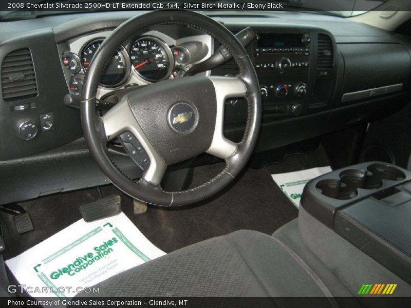 Silver Birch Metallic / Ebony Black 2008 Chevrolet Silverado 2500HD LT Extended Cab 4x4