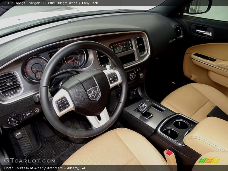 Bright White / Tan/Black 2012 Dodge Charger SXT Plus